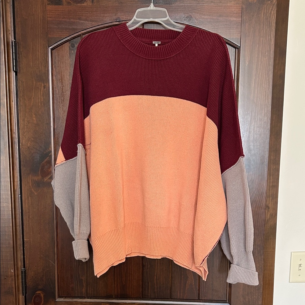 FREE PEOPLE COLORBLOCK EASY STREET SWEATER